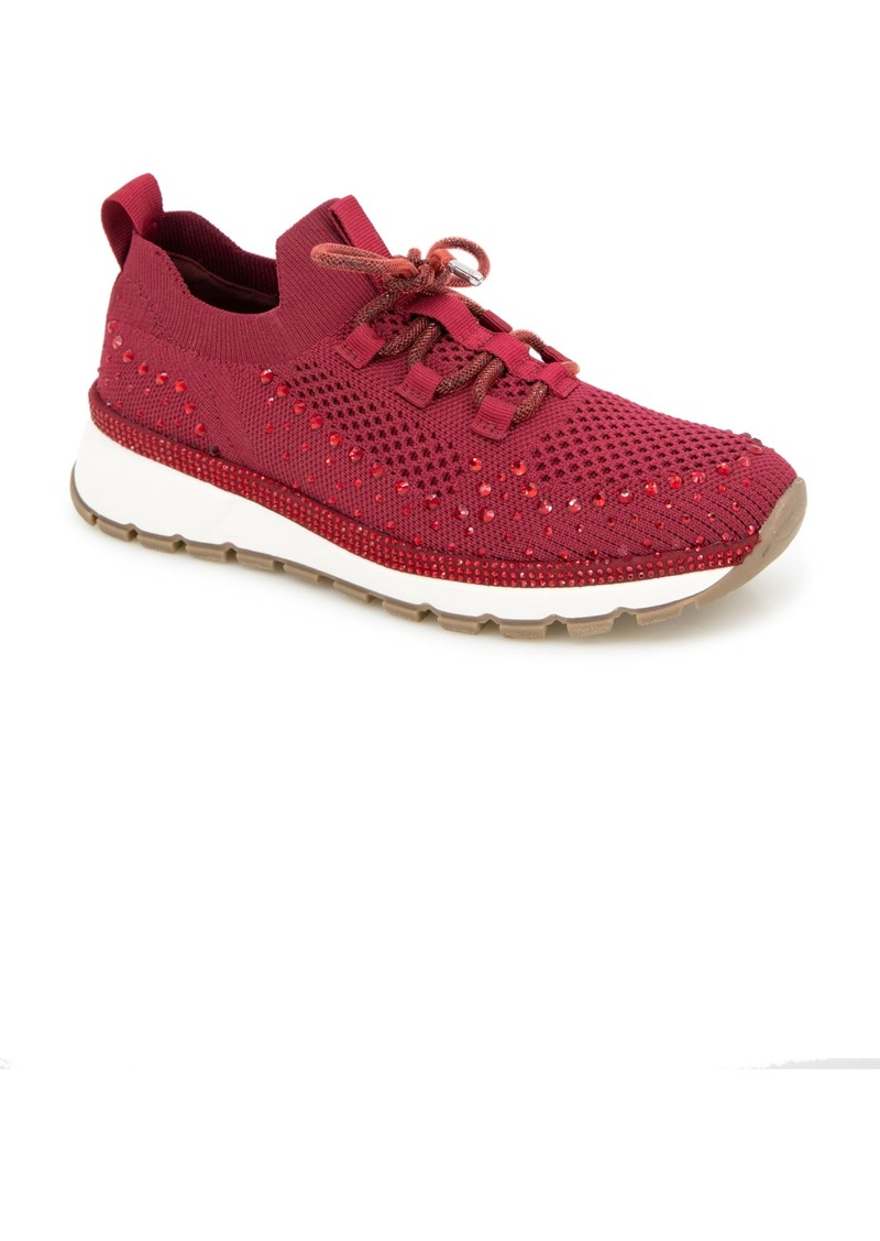 Kenneth Cole Reaction Women's Women's Kacey Sneaker Brick RED Knit