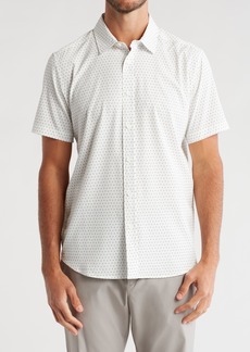 Kenneth Cole Short Sleeve Sport Shirt in White/Green at Nordstrom Rack