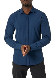 Kenneth Cole Solid Stretch Button-Up Sport Shirt in Navy at Nordstrom Rack