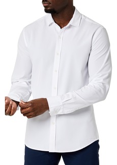 Kenneth Cole Solid Stretch Button-Up Sport Shirt in White at Nordstrom Rack