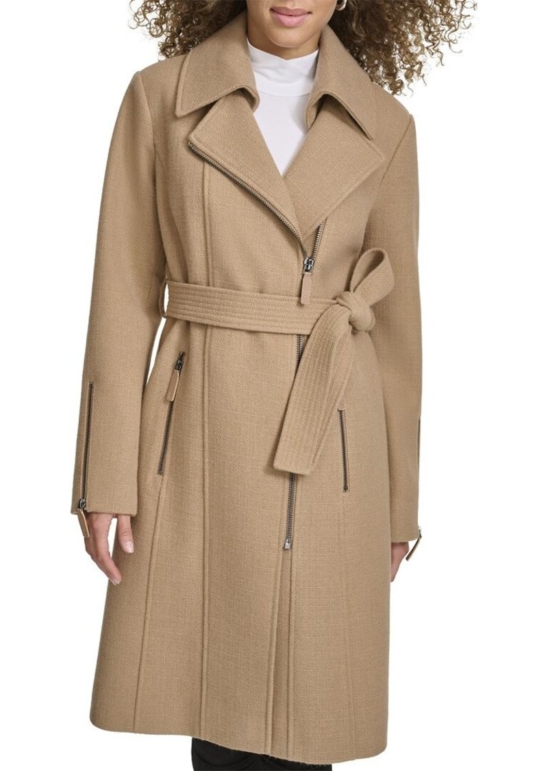 Kenneth Cole Tweed Belted Coat