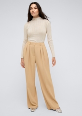 Kenneth Cole Women's High Rise Wide Leg Twill Pants - Moonlight