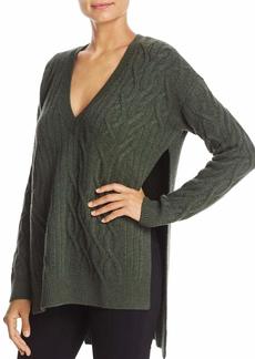 Kenneth Cole Women's Irregular Cable Tunic Sweater deep Forest S