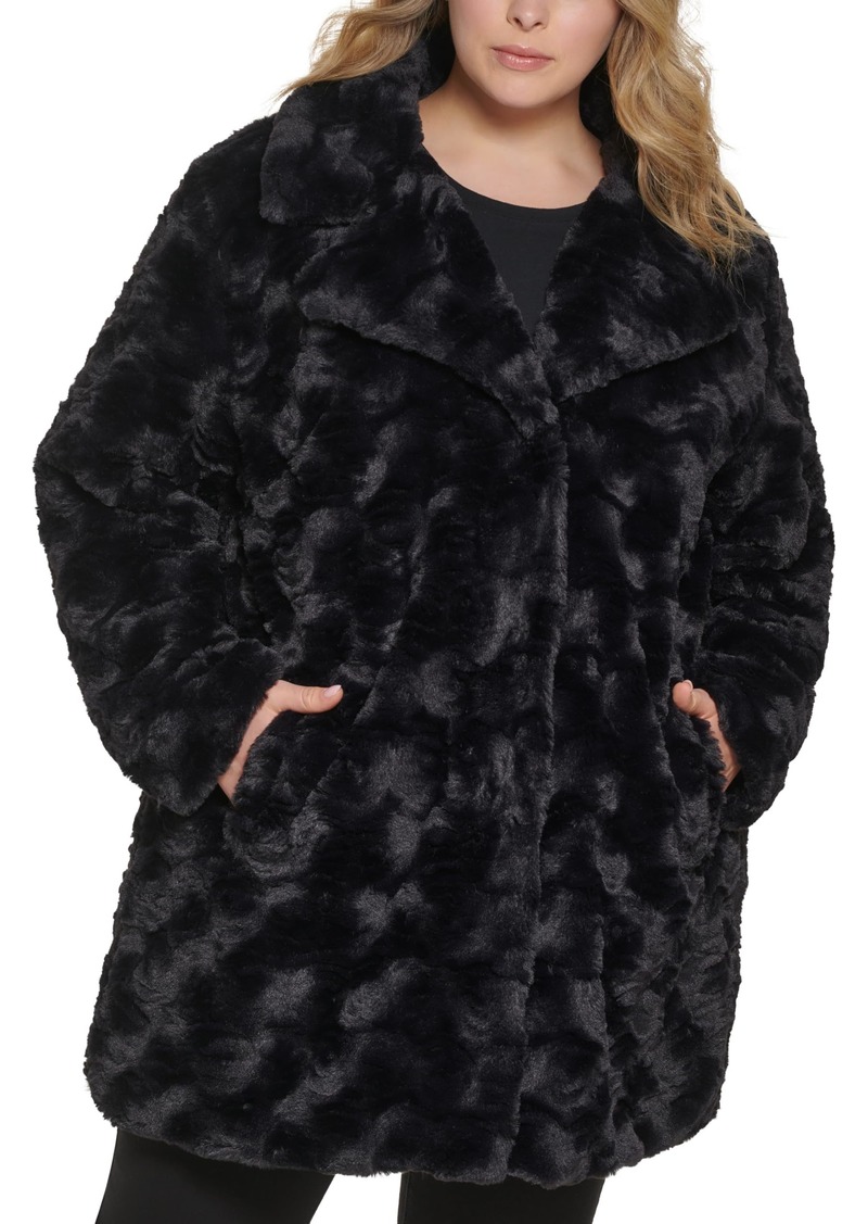 Kenneth Cole Women's Plus Size Classic Faux Fur Coat  XX-Large