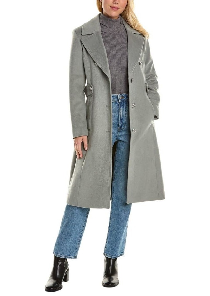 Kenneth Cole Women's Wool Coat Military SAGE