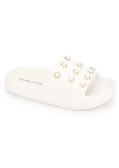 Kenneth Cole Mello Eva Pearl Womens Embellished Comfort Insole Slide Sandals