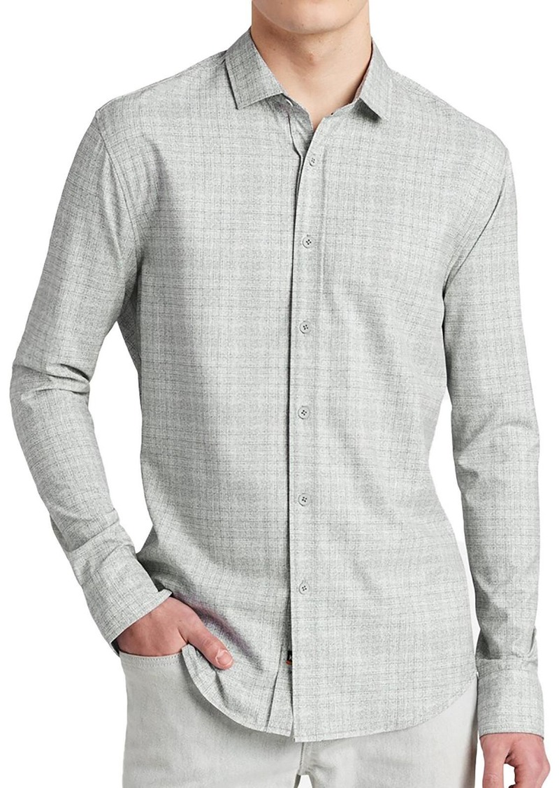 Kenneth Cole Mens Collar Printed Button-Down Shirt