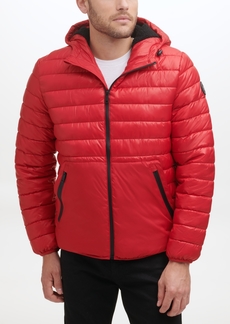Kenneth Cole Men's Sherpa Lined Midweight Puffer with Hood