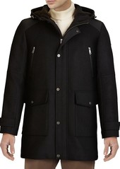 Kenneth Cole Mixed Media Wool-Blend Parka
