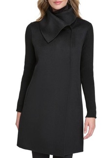 Kenneth Cole Oversized Collar Wool Blend Jacket