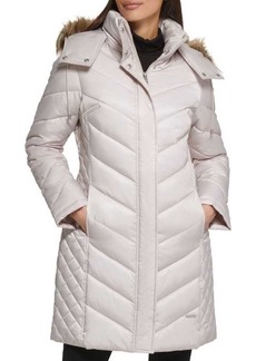 Kenneth Cole ​Quilted Faux Fur Hood Heavyweight Puffer Coat