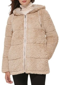 Kenneth Cole ​Quilted Zip Faux Fur Jacket