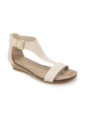 Reaction Kenneth Cole Great Gal T-Strap Sandal in Off White Raffia at Nordstrom Rack