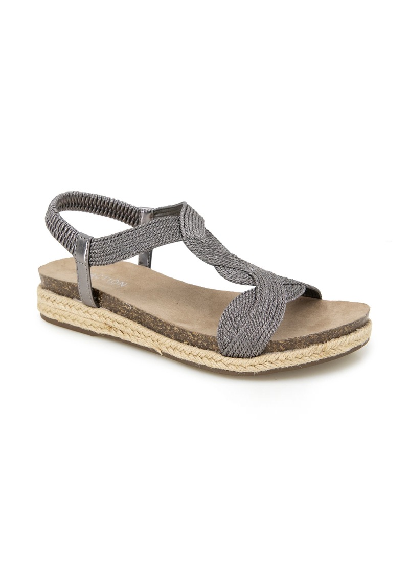 Reaction Kenneth Cole Harmony Espadrille Platform Sandal in Pewter Fabric at Nordstrom Rack