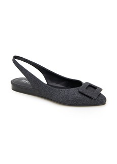 Reaction Kenneth Cole Linton Buckle Slingback Flat in Black at Nordstrom Rack