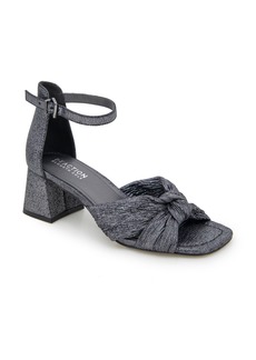 Reaction Kenneth Cole Nessa Knot Block Heel Sandal in Pewter Metallic Fb at Nordstrom Rack