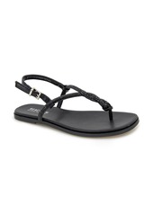 Reaction Kenneth Cole Whitney Crystal Strap Flat Sandal in Silver Metallic at Nordstrom Rack