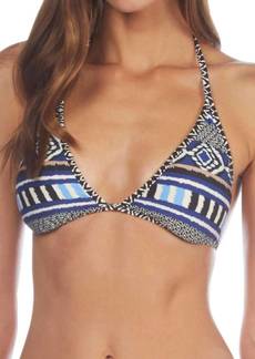 Kenneth Cole Reversible Triangle Bikini Top In Tribal Beat Indigo