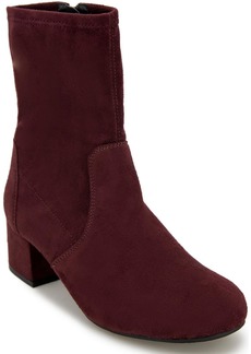 Kenneth Cole Road Stretch Womens Faux Suede Block Heel Ankle Boots