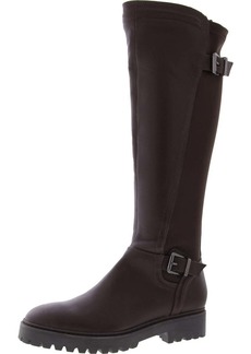 Kenneth Cole Salt Lug TTK Biker Womens Faux Leather Zipper Knee-High Boots