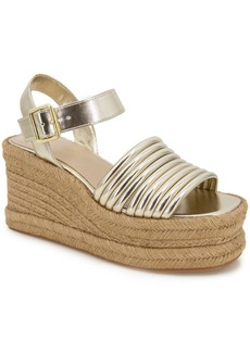 Kenneth Cole Shelby Womens Metallic Ankle Strap Espadrilles