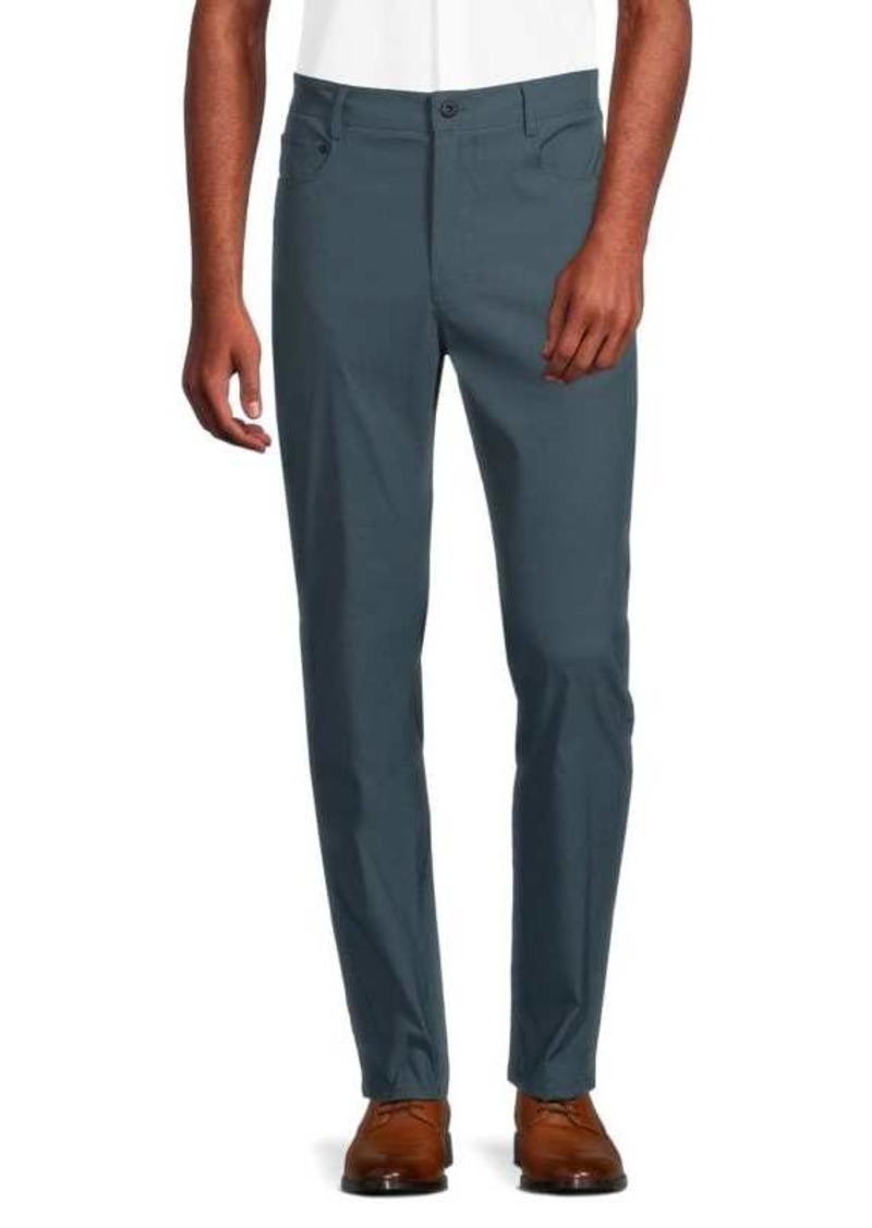 Kenneth Cole Slim Fit Solid Flat Front Pants