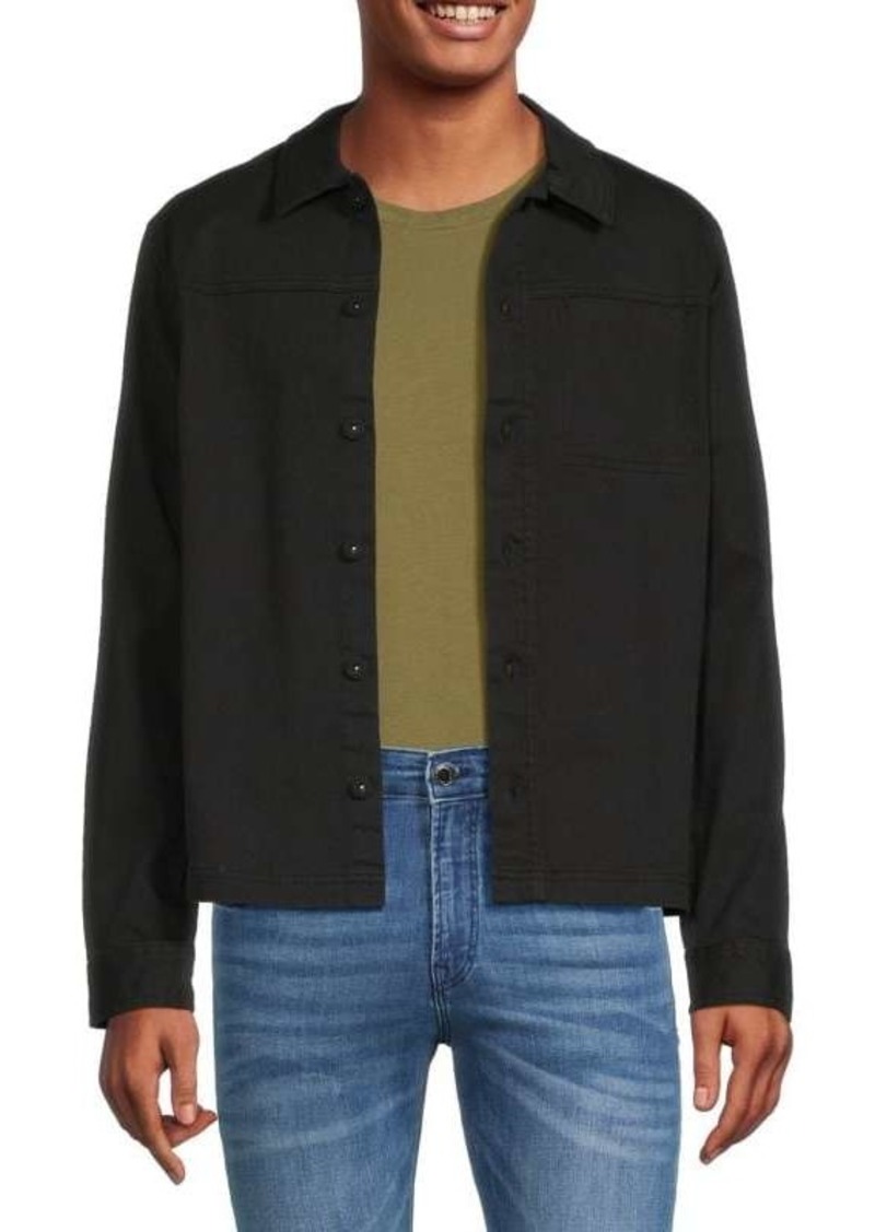 Kenneth Cole Solid Twill Shirt Jacket