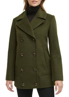 Kenneth Cole Solid Wool Blend Peacoat