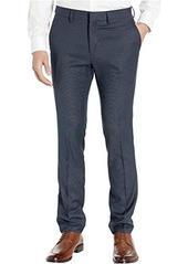 Kenneth Cole Stretch Micro Check Houndstooth Skinny Fit Flat Front Dress Pants