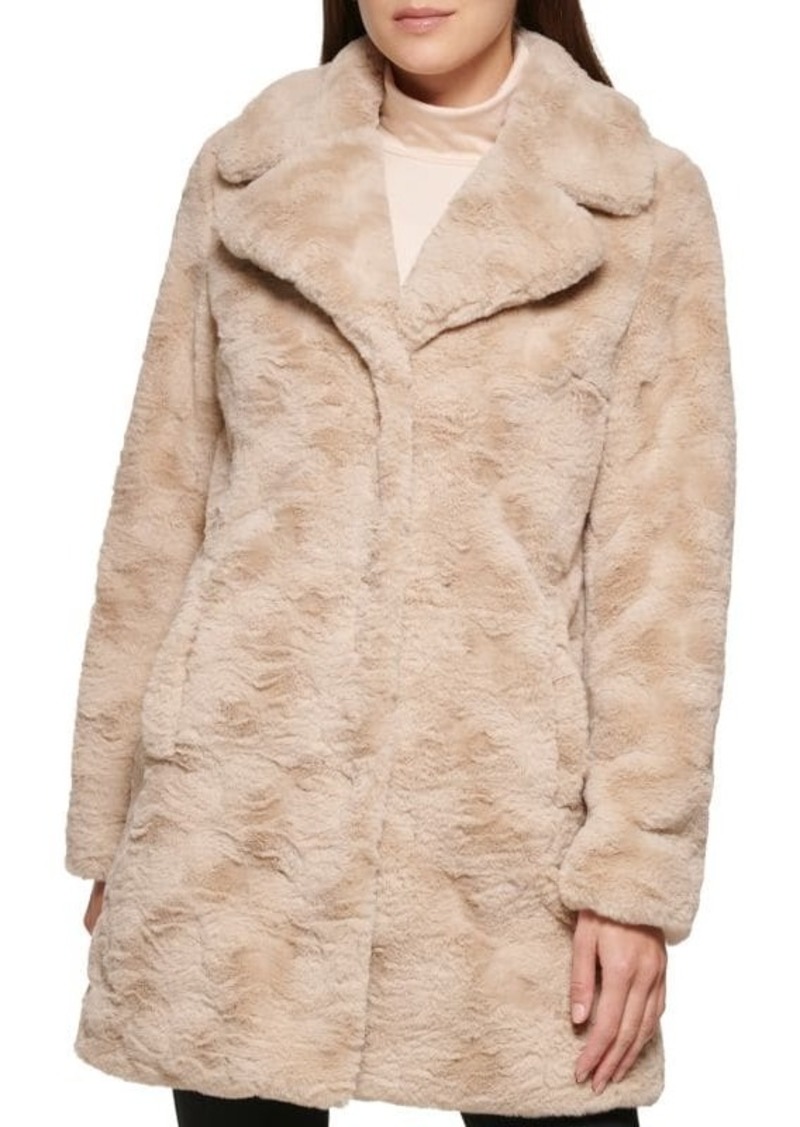 Kenneth Cole Textured Faux Fur Coat