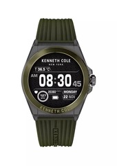 Kenneth Cole Wellness Gunmetal-Tone Stainless Steel, Leather & Silicone Smartwatch 2.0/48MM