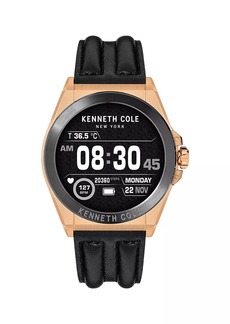 Kenneth Cole Wellness Rose-Goldtone, Leather & Silicone Smartwatch 2.0/48MM