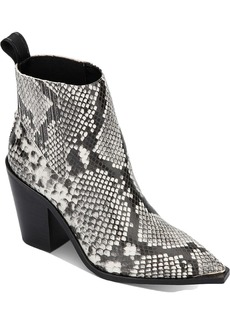 Kenneth Cole West Side Womens Snake Print Block Heel Ankle Boots
