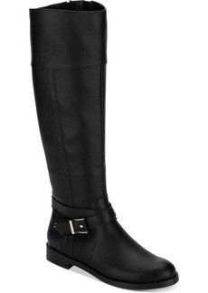 Kenneth Cole Wind Riding Boot Womens Faux Leather Knee-High Riding Boots