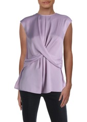 Kenneth Cole Womens Drapey Criss-Cross Front Blouse