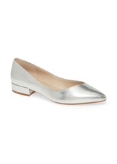 Kenneth Cole New York Camelia Pointed Toe Flat in Platinum Leather at Nordstrom