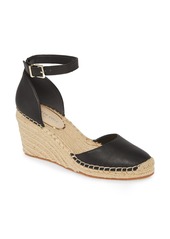 Kenneth Cole New York Olivia Espadrille Wedge in Black Leather at Nordstrom