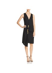 Kenneth Cole Womens Knee-Length Asymmetrical Wrap Dress