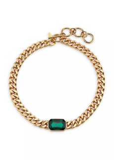 Kenneth Jay Lane 14K Gold-Plated & Faux Emerald Glass Stone Toggle Necklace