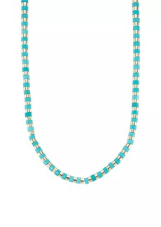 Kenneth Jay Lane 14K-Gold-Plated & Turquoise Beaded Necklace