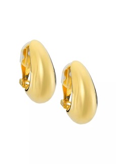 Kenneth Jay Lane 18K-Gold-Plated Half-Hoop Clip-On Earrings