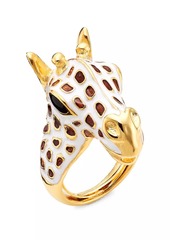 Kenneth Jay Lane 22K-Gold-Plated & Enamel Giraffe Head Ring