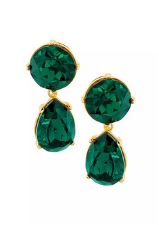 Kenneth Jay Lane 22K-Gold-Plated & Glass Crystal Clip-On Drop Earrings