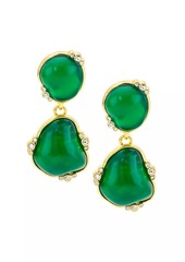 Kenneth Jay Lane 22K-Gold-Plated & Glass Crystal Drop Earrings