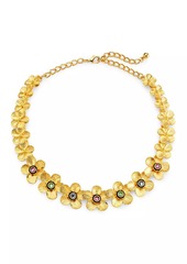 Kenneth Jay Lane 22K-Gold-Plated & Glass Crystal Flower Necklace