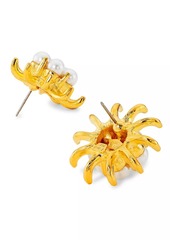 Kenneth Jay Lane 22K-Gold-Plated & Imitation Pearl Sea Urchin Stud Earrings