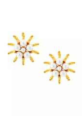 Kenneth Jay Lane 22K-Gold-Plated & Imitation Pearl Sea Urchin Stud Earrings