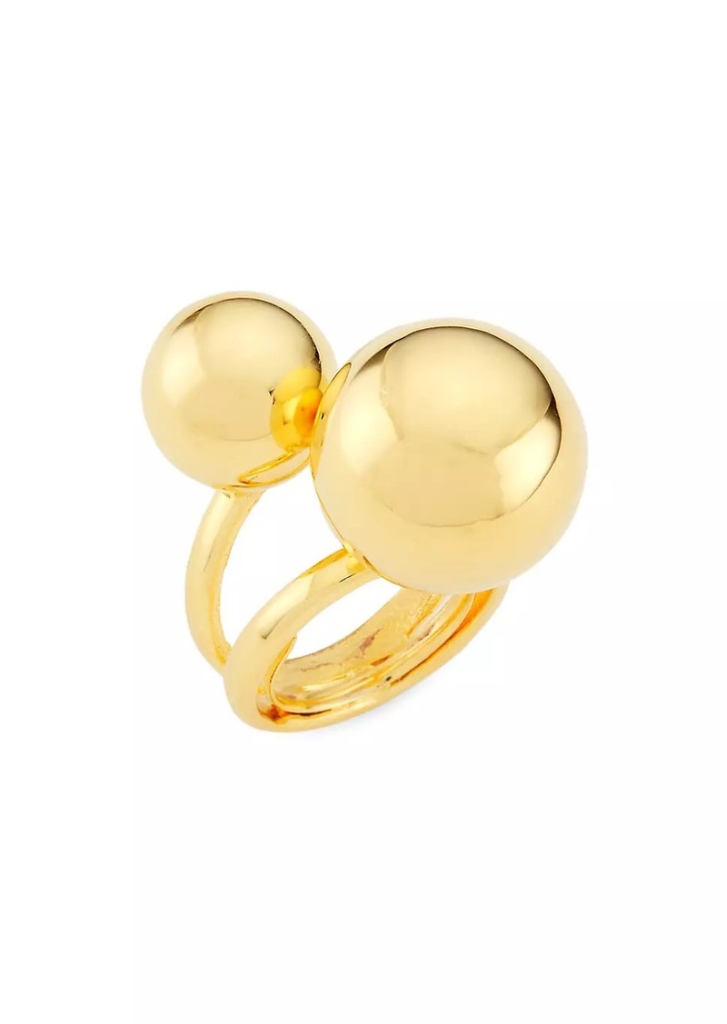 Kenneth Jay Lane 22K-Gold-Plated Double-Sphere Ring