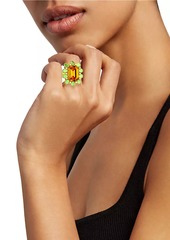 Kenneth Jay Lane 22K Gold-Plated, Glass Crystal & Faux Multi-Gemstone Ring