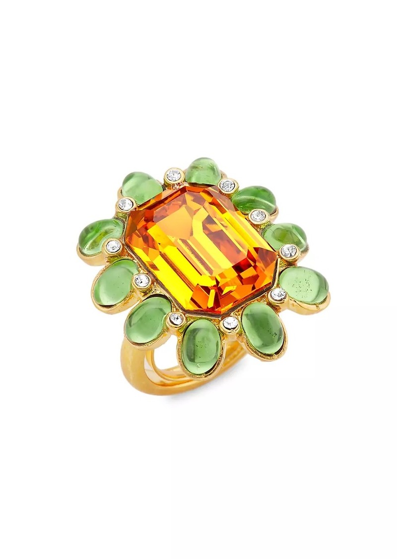 Kenneth Jay Lane 22K Gold-Plated, Glass Crystal & Faux Multi-Gemstone Ring